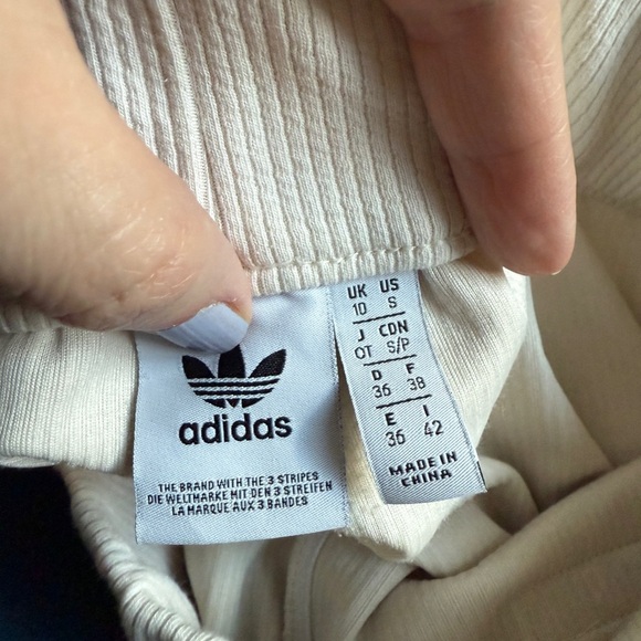 adidas originals Urban Outfitters Flare Pants Cream Ribbed Legging Women Small - Picture 10 of 11